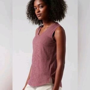 Athleta Essential V Neck Sleeveless Tank Tawny Rose Workout Shirt Medium